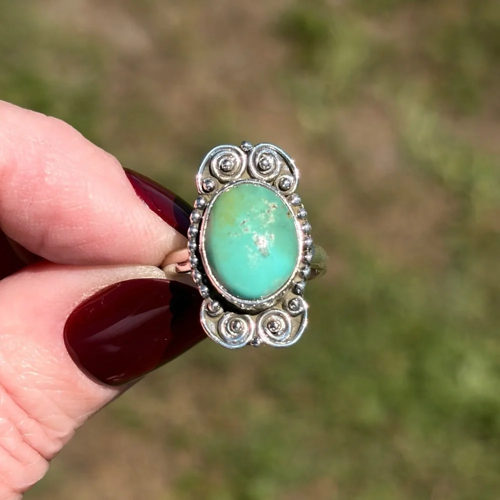 925 Sterling Silver Kingman Turquoise Ring